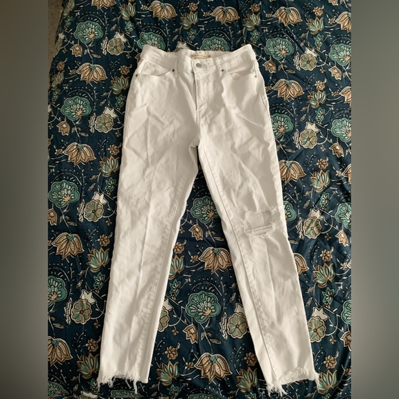 Levi's 721 Women’s Ankle high rise skinny jeans white distressed size 29 - Picture 4 of 11